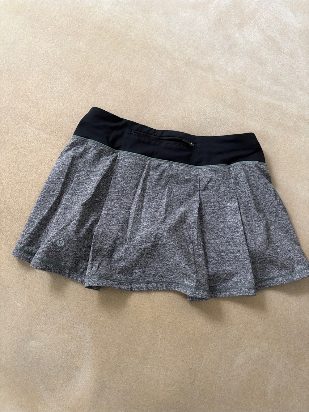 lululemon athletica Gray Skater Skirt with Black Waistband